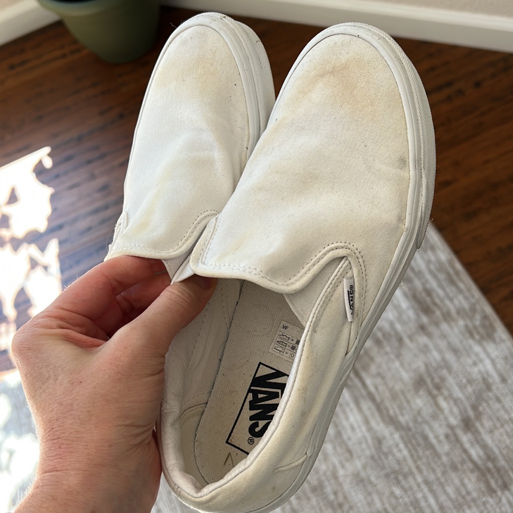 Preowned White Vans White Vans Slip On